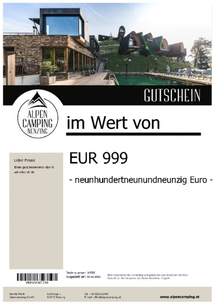 Wertgutschein Himmelchalet