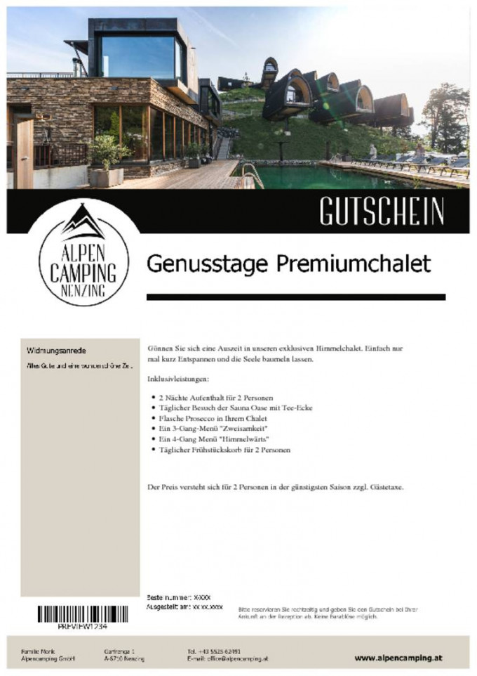 Kurze Auszeit Premiumchalet